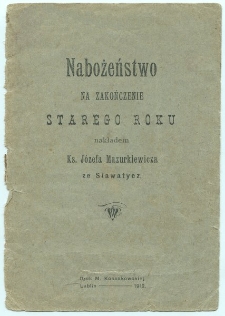 Nabożeństwo na zakończenie starego roku