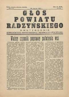 Głos Powiatu Radzyńskiego : dwutygodnik gospodarczo-społeczno-oświatowy R. 11 (1935) nr 6