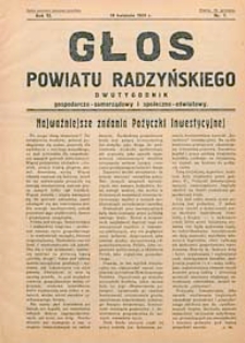 Głos Powiatu Radzyńskiego : dwutygodnik gospodarczo-społeczno-oświatowy R. 11 (1935) nr 7