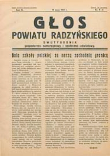 Głos Powiatu Radzyńskiego : dwutygodnik gospodarczo-społeczno-oświatowy R. 11 (1935) nr 8-9