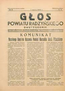 Głos Powiatu Radzyńskiego : dwutygodnik gospodarczo-społeczno-oświatowy R. 11 (1935/1936) nr 12