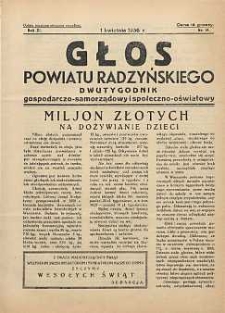 Głos Powiatu Radzyńskiego : dwutygodnik gospodarczo-społeczno-oświatowy R. 11 (1935/1936) nr 14