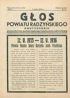Głos Powiatu Radzyńskiego : dwutygodnik gospodarczo-społeczno-oświatowy R. 11 (1935/1936) nr 15