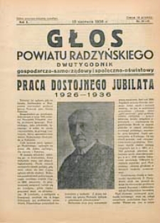 Głos Powiatu Radzyńskiego : dwutygodnik gospodarczo-społeczno-oświatowy R. 11 (1935/1936) nr 18-19