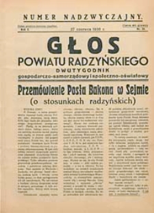 Głos Powiatu Radzyńskiego : dwutygodnik gospodarczo-społeczno-oświatowy R. 11 (1935/1936) nr 20
