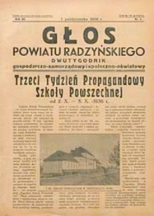 Głos Powiatu Radzyńskiego : dwutygodnik gospodarczo-społeczno-oświatowy R. 12 (1936/1937) nr 3