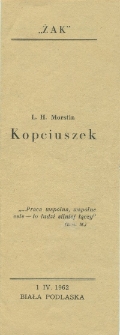 Szkolny Teatr "Żak" : L.H. Morstin "Kopciuszek" : program