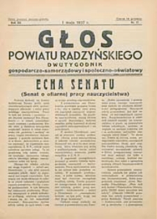Głos Powiatu Radzyńskiego : dwutygodnik gospodarczo-społeczno-oświatowy R. 12 (1936/1937) nr 17