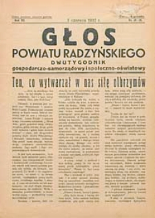 Głos Powiatu Radzyńskiego : dwutygodnik gospodarczo-społeczno-oświatowy R. 12 (1936/1937) nr 18-19