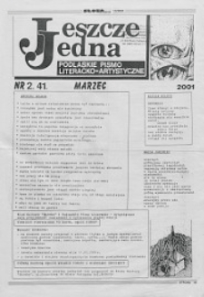 Jeszcze Jedna : Podlaski Miesięcznik Literacko-Artystyczny R. 9 (2001) nr 2 (41)