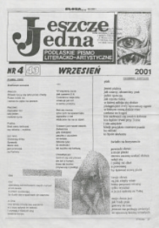Jeszcze Jedna : Podlaski Miesięcznik Literacko-Artystyczny R. 9 (2001) nr 4 (43)