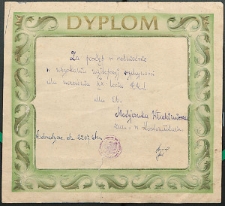 [Inc.:] Dyplom za postęp w rolnictwie w uzyskaniu najlepszej wydajności dla uczczenia XX-lecia PRL dla ob. Włodzimierza Matejczuka zam. w Kostomłotach.