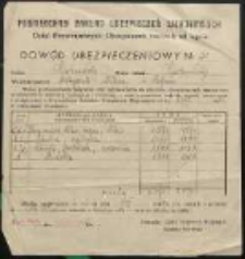 Dowód ubezpieczeniowy. Gmina Kostomłoty. Matejczuk Nikon