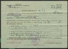 Zaświadczenie o wykonaniu zobowiązania planowego skupu zboża ob. Nikona Matejczuka z Kostomłot