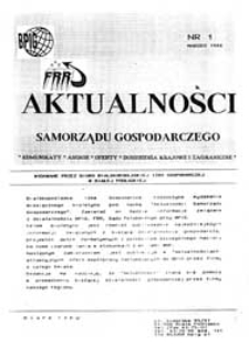 Aktualności : magazyn samorządu gospodarczego R. 1 (1993) nr 1