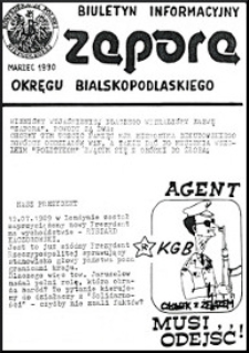Zapora : Biuletyn Informacyjny Okręgu Bialskopodlaskiego KPN R. 1 (1990) marzec
