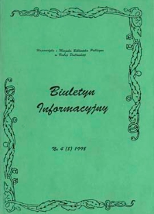 Biuletyn Informacyjny : Wojewódzka i Miejska Biblioteka Publiczna R. 2 (1998) nr 4