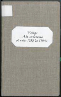 [Księga chrztów parafii św. Anny w Białej Podlaskiej od 1785 do 1794 r.] = Liber Baptizatorum Pro Ecclesia Praepositurali Bialensi [....]