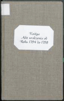 [Księga chrztów parafii św. Anny w Białej Podlaskiej od 1794 do 1797 r.] = Liber Baptizatorum Pro Ecclesia Parochiali Białłen[....]