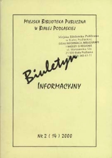 Biuletyn Informacyjny : Miejska Biblioteka Publiczna R. 4 (2000) nr 2
