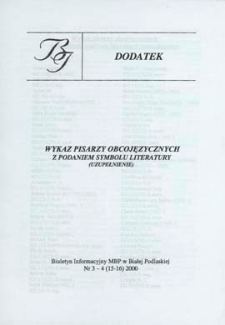 Biuletyn Informacyjny : Miejska Biblioteka Publiczna R. 4 (2000) nr 4 (dodatek)