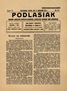 Podlasiak : tygodnik polityczno-społeczno-narodowy, poświęcony sprawom ludu podlaskiego R. 4 (1925) nr 43