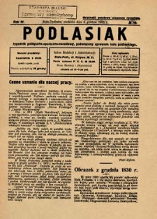 Podlasiak : tygodnik polityczno-społeczno-narodowy, poświęcony sprawom ludu podlaskiego R. 4 (1925) nr 49
