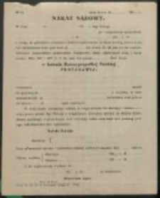 Nakaz sądowy : [akta karne wzór nr 43 p]