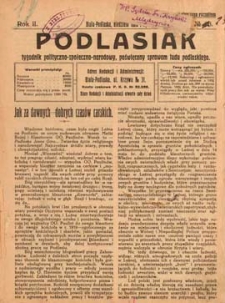Podlasiak : tygodnik polityczno-społeczno-narodowy, poświęcony sprawom ludu podlaskiego R. 2 (1923) nr 26