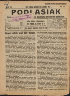 Podlasiak : tygodnik polityczno-społeczno-narodowy, poświęcony sprawom ludu podlaskiego R. 2 (1923) nr 31