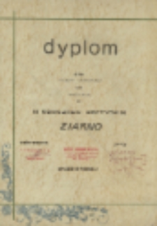 Dyplom dla Wiesława Gromadzkiego za wyróżnienie w III Konkursie Poetyckim "Ziarno"