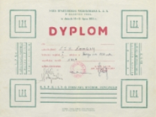 Dyplom : I-sza Spartakiada Wojewódzka LZS w Radzyniu Podlaskim w dniach 14-15 lipca 1951 r.