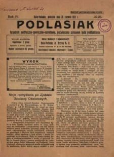 Podlasiak : tygodnik polityczno-społeczno-narodowy, poświęcony sprawom ludu podlaskiego R. 4 (1925) nr 26