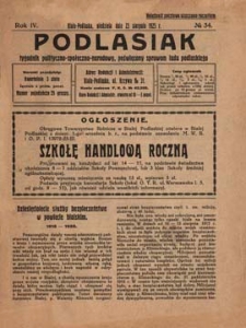 Podlasiak : tygodnik polityczno-społeczno-narodowy, poświęcony sprawom ludu podlaskiego R. 4 (1925) nr 34