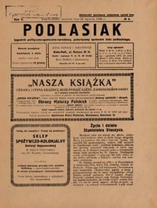 Podlasiak : tygodnik polityczno-społeczno-narodowy, poświęcony sprawom ludu podlaskiego R. 5 (1926) nr 4
