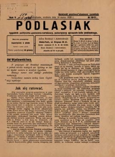 Podlasiak : tygodnik polityczno-społeczno-narodowy, poświęcony sprawom ludu podlaskiego R. 5 (1926) nr 10-11